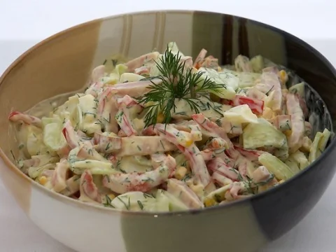 Salad with egg and ham