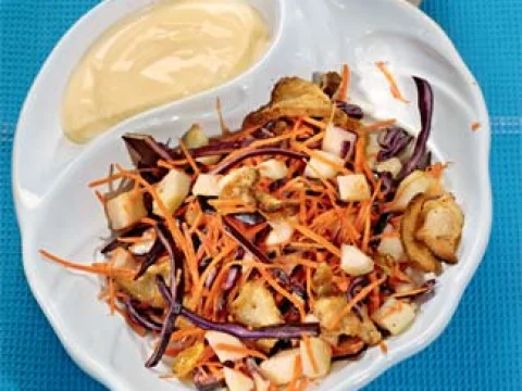 Coleslaw salad with apples and nuts