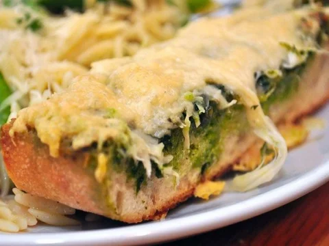 Ciabatta with butter and basil