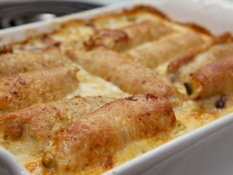 Pork Rolls with Mushrooms