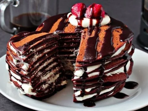Chocolate pancake cake