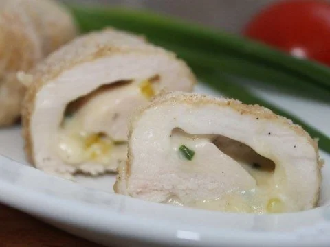 Chicken rolls with cheese filling