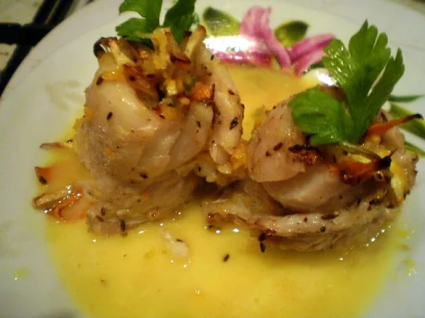 Sea bass with citrus oil