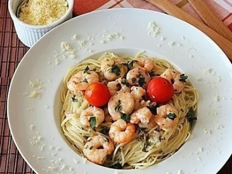 Spaghetti with Lemon Shrimp