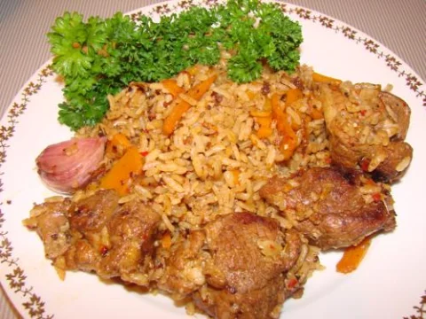 Uzbek pilaf with lamb