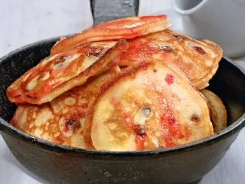 American pancakes with cranberries
