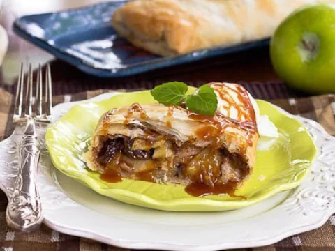 Caramel apple strudel