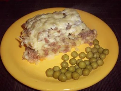 Mashed potato casserole with minced meat