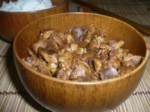 Chicken gizzards with soy sauce