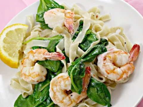 Florentine Pasta with Shrimp