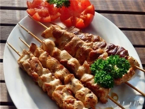 Chicken shashlik in the oven
