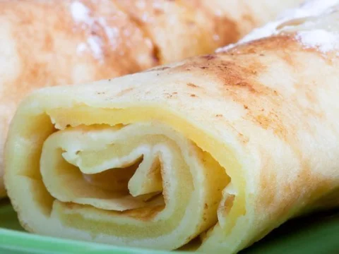 Pancakes with apple filling
