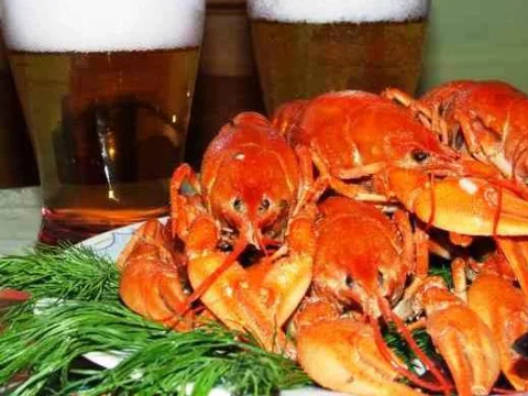 Crayfish in wine