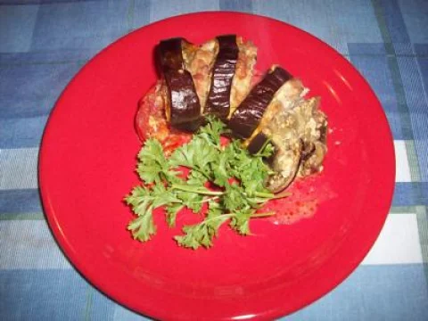 Eggplants with minced meat baked in the oven
