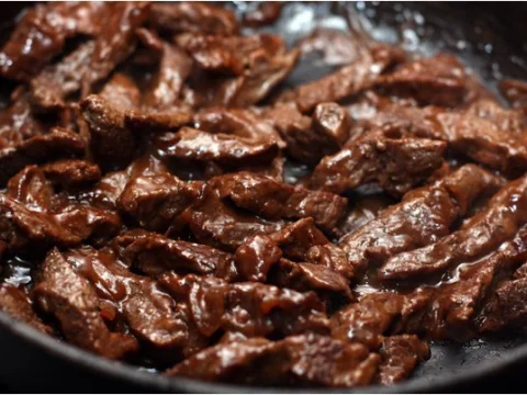 Beef stewed in wine